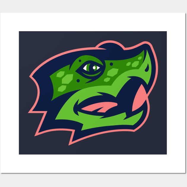 Fierce Competition Ahead: Angry Snapping Turtle Sports Mascot T-shirt for All Sports Fans Wall Art by CC0hort